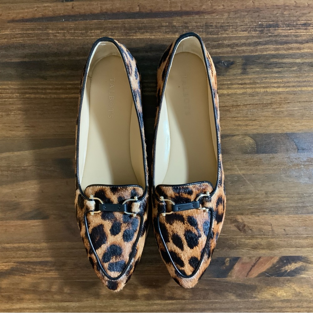 Talbot’s Leather Leopard Print Driving Shoe Size 9